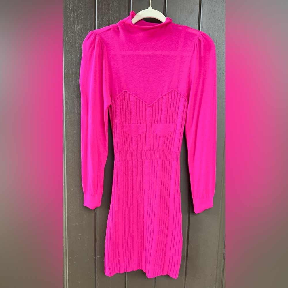 Anthropologie bright pink mini dress size xs